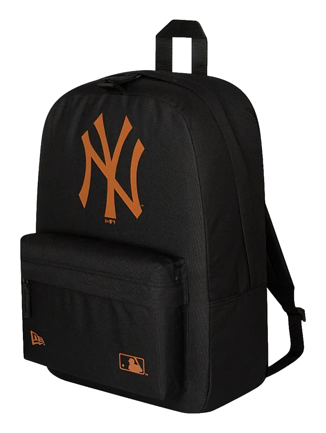 Mochila deportiva New Era color negro con logotipo de los New York Yankees en color marrón y logo de la MLB.