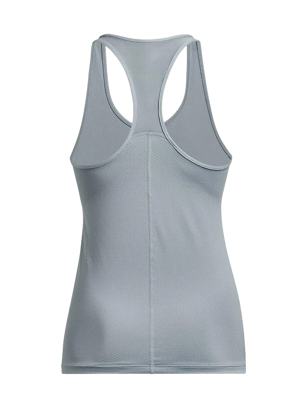 Camiseta deportiva Under Armour sin mangas color azul con cuello redondo y espalda racerback.