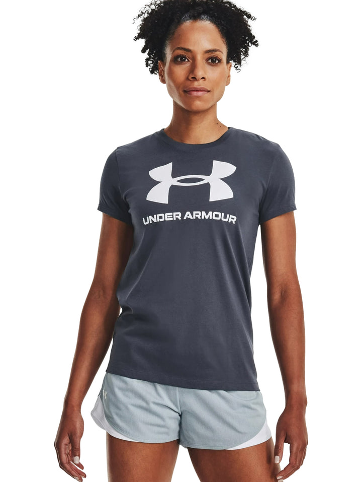 Playera Under Armour Sportstyle Logo Gris para Mujer