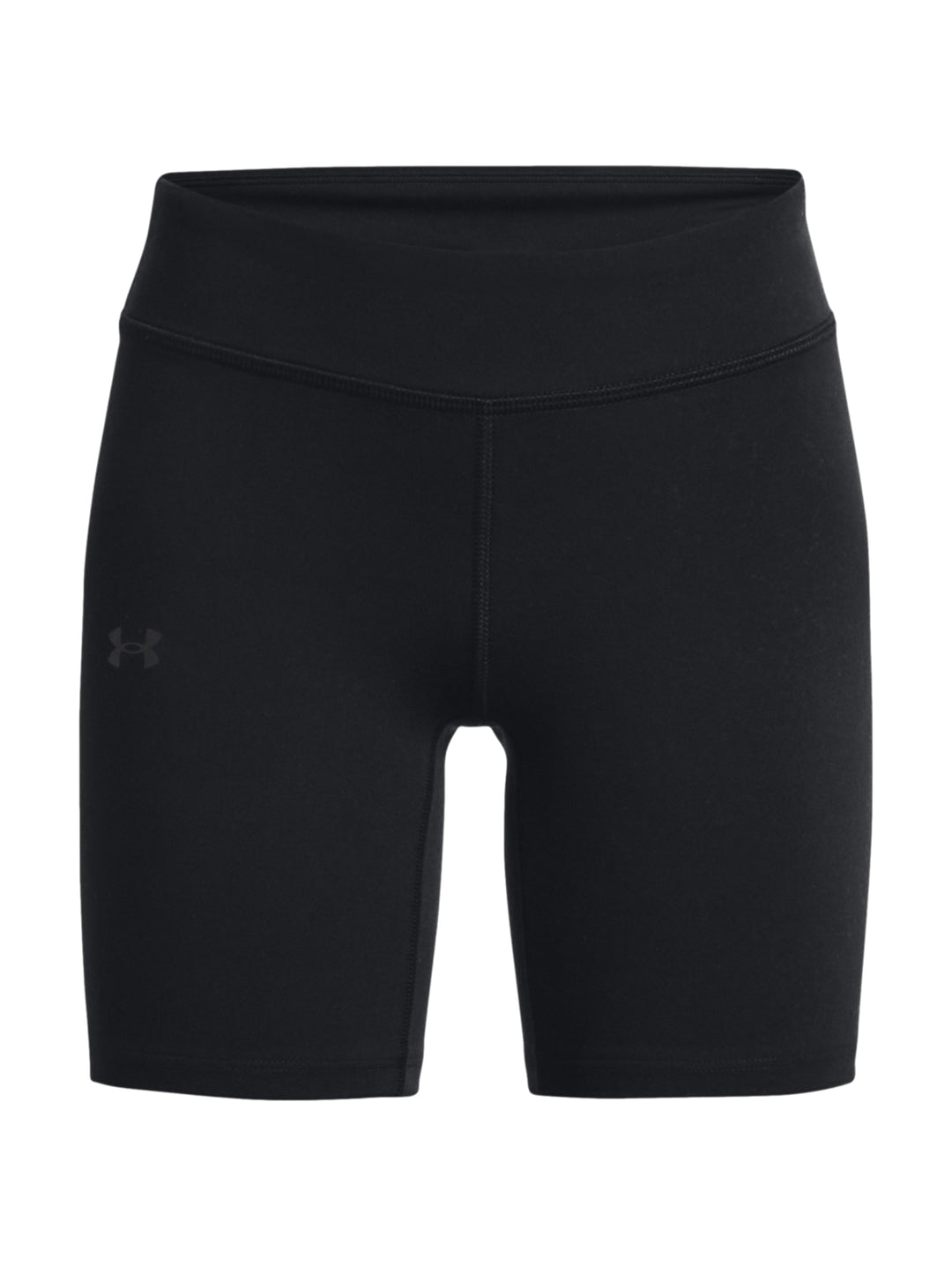 Biker shorts deportivos de color negro marca Under Armour con cintura elástica.