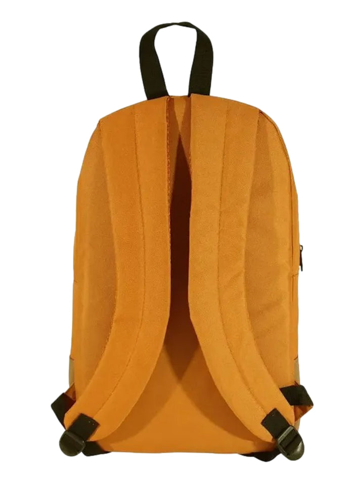 Mochila escolar Converse juvenil color naranja y café con logotipo blanco frontal.