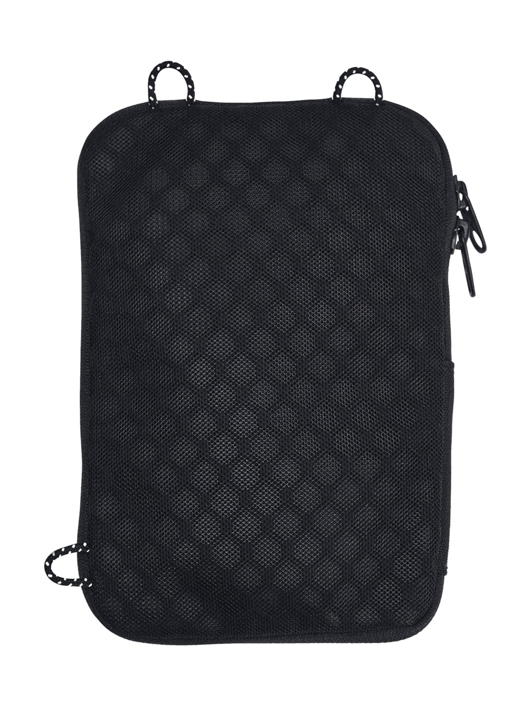 Bolso crossbody Under Armour color negro con detalles en blanco y un pequeño estuche adjunto a la correa.