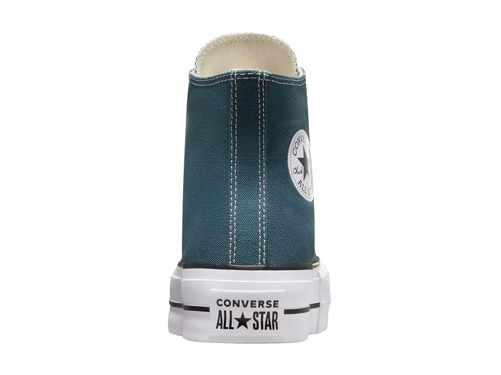 Tenis Converse Chuck Taylor All Star Lift HI color azul marino con suela de plataforma blanca.