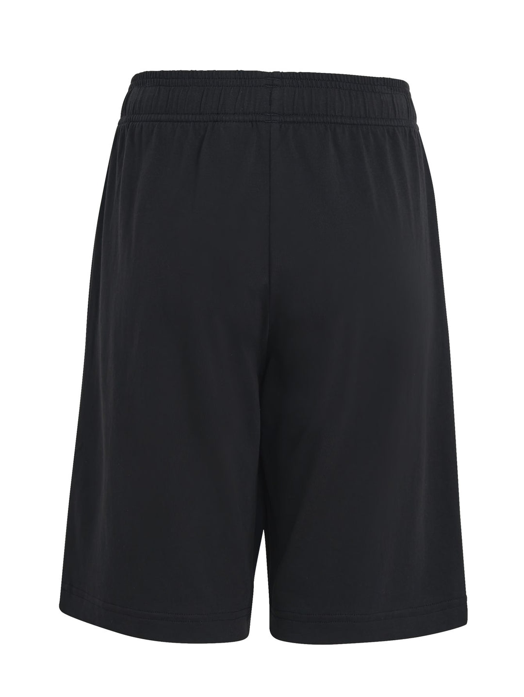 Pantalones cortos deportivos Adidas de color negro con logotipo blanco en la pierna izquierda.