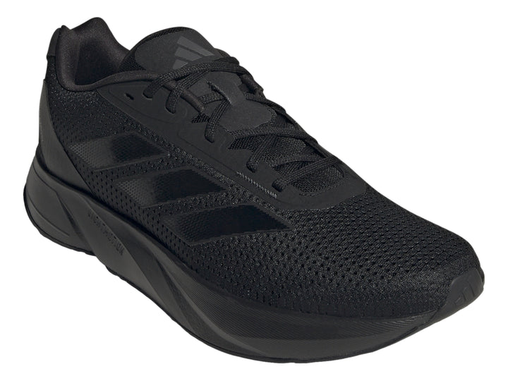 Tenis deportivos Adidas Duramo SL en color negro total, vista lateral.
