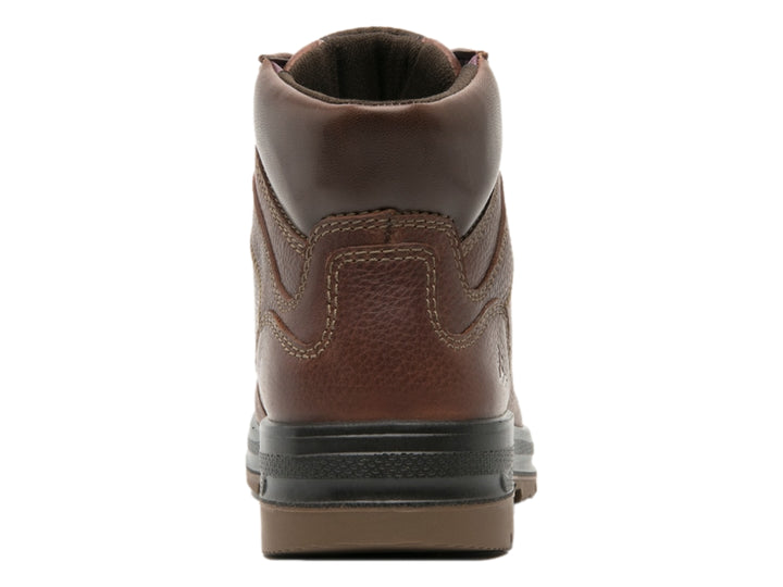 Botas Flexi color vino de cuero vacuno con agujetas y suela negra para mujer.