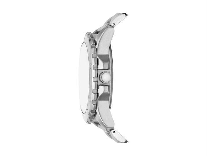 Set de 3 piezas para hombre marca Folio en color plata y negro, incluye reloj, pulsera y collar.