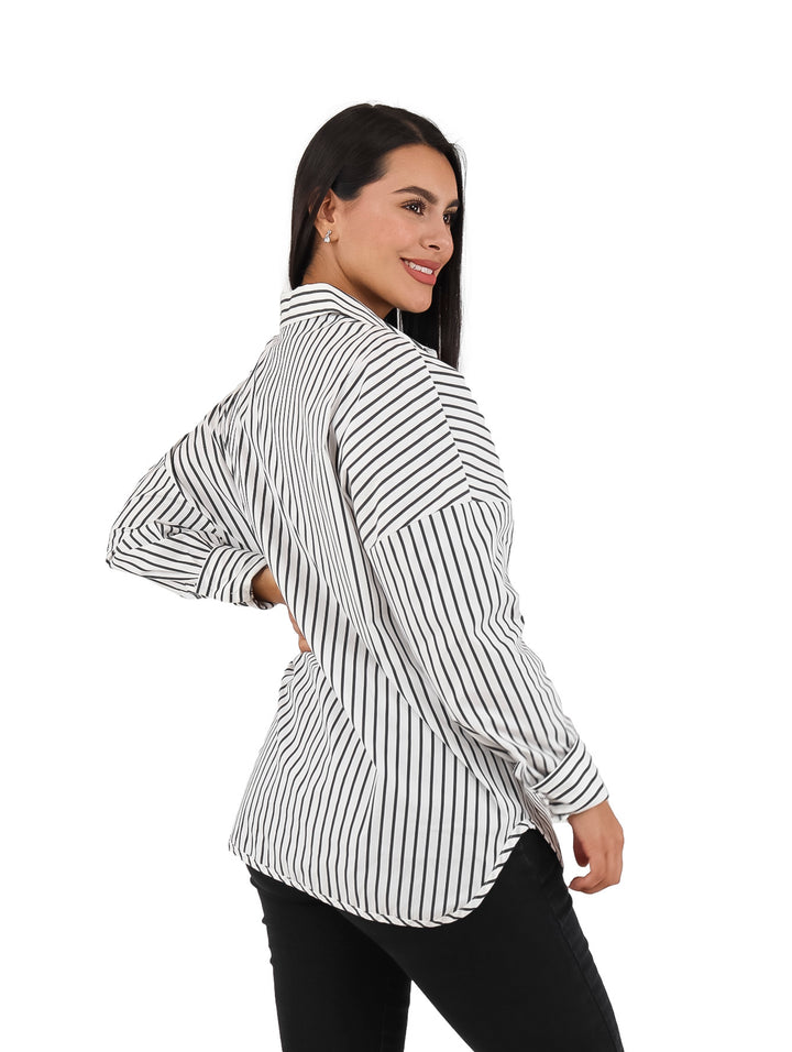 Camisa Karl Lagerfeld Blanco y Negro para Mujer
