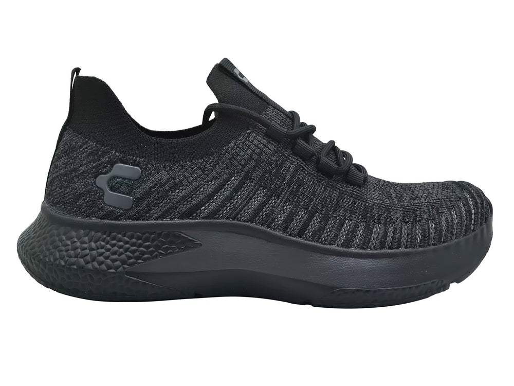 Tenis deportivos Charly color negro con tejido transpirable y suela sintética.