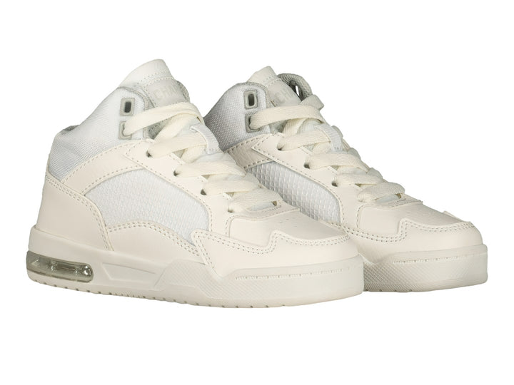 Tenis deportivos Charly color blanco con detalles de malla y suela con cámara de aire.