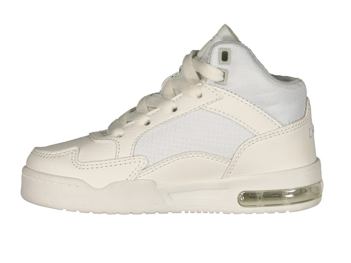 Tenis deportivos Charly color blanco con detalles de malla y suela con cámara de aire.