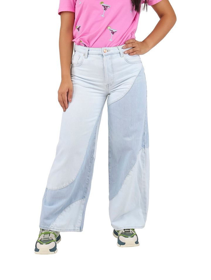 Jeans ONLY Wide Leg Azul Claro para Mujer