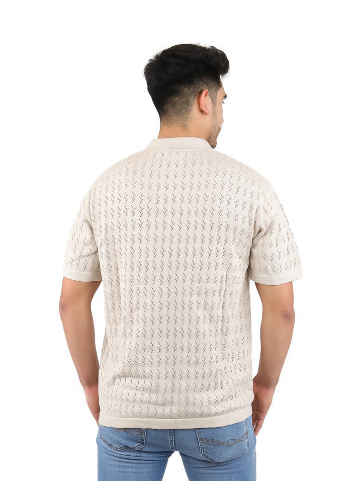 Camisa Tejida Jack &amp; Jones Color Crema para Hombre