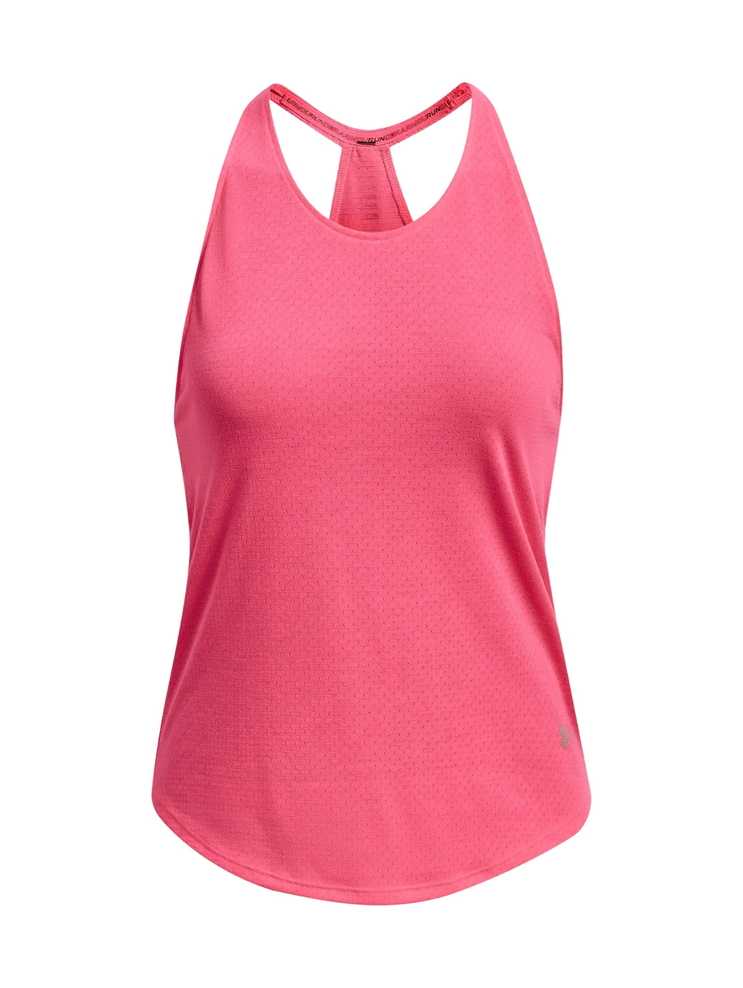Camiseta deportiva sin mangas color rosa brillante Under Armour para mujer.