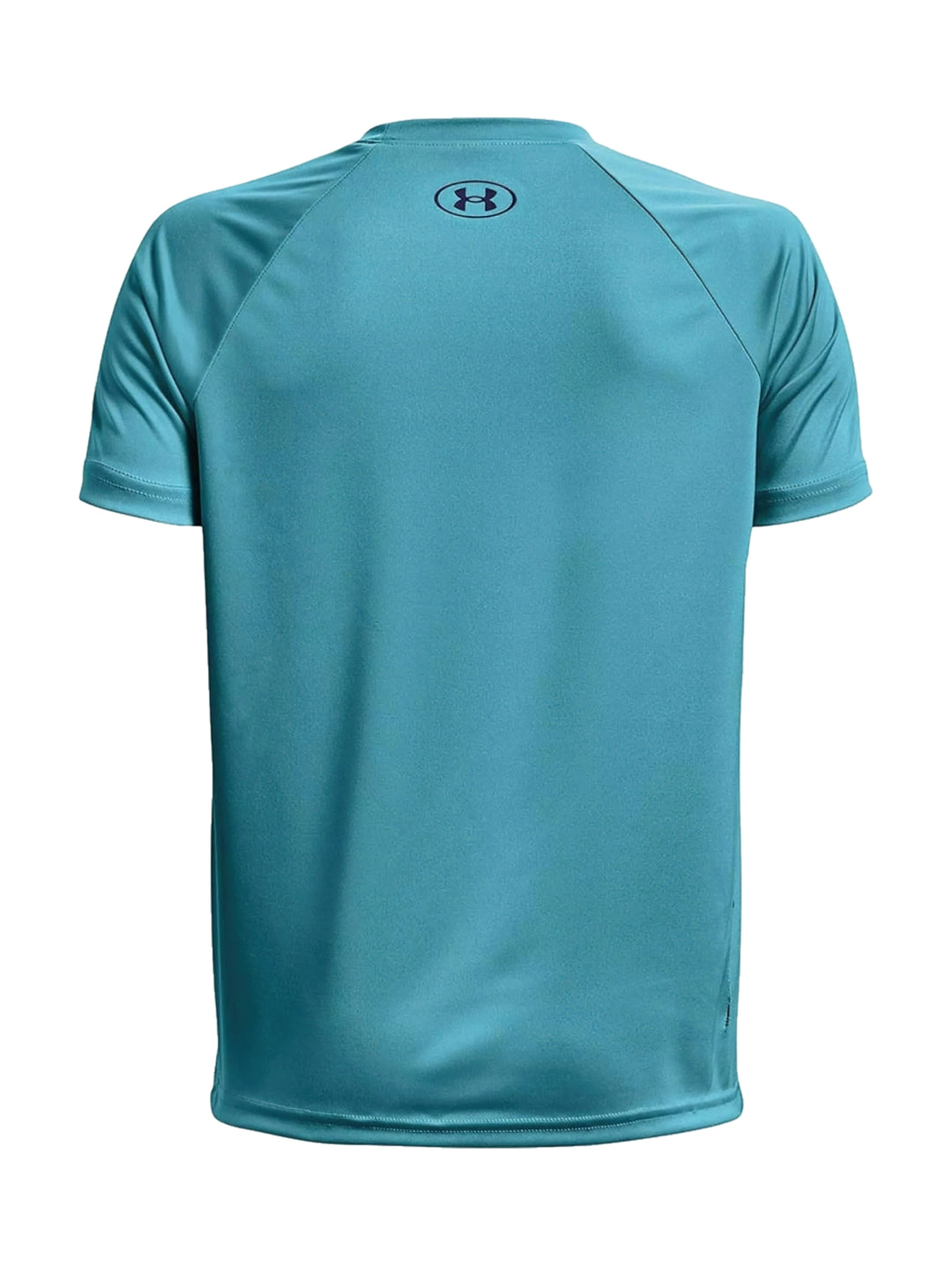 Camiseta deportiva Under Armour de color azul con logotipo grande en el pecho.