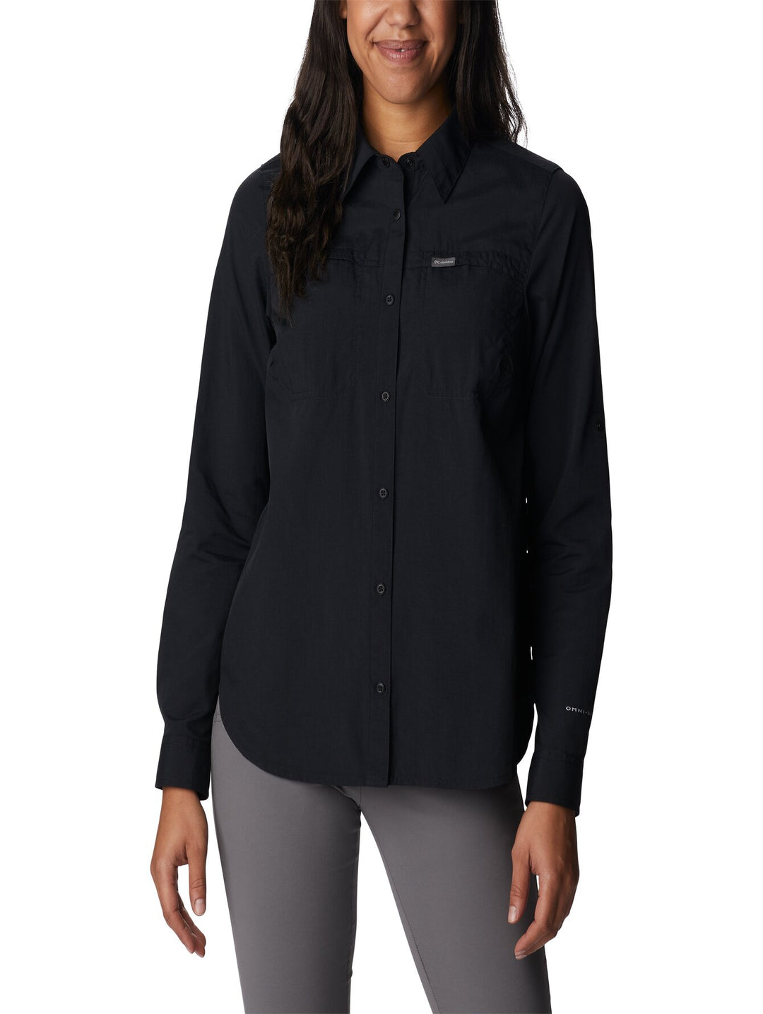 Camisa Columbia Silver Ridge 3.0 de manga larga en color negro.
