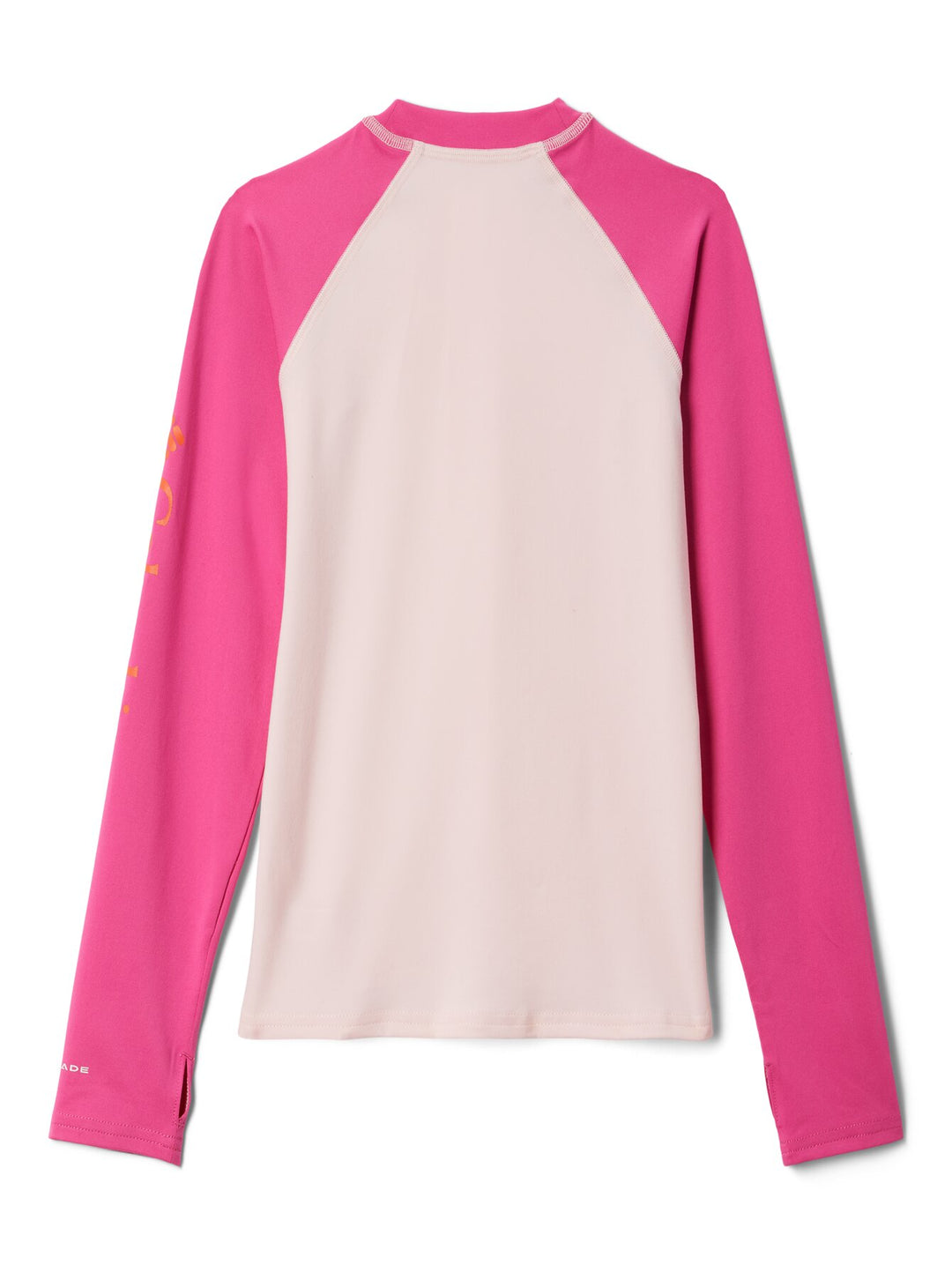 Camiseta de manga larga Columbia en colores rosa satinado y rosa hielo.