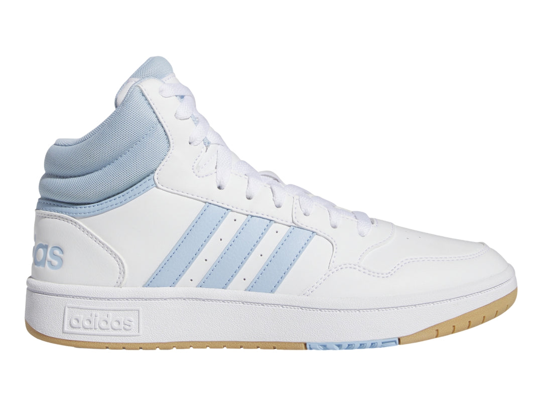 Tenis Adidas Hoops 3.0 Mid Blanco y Azul para Mujer
