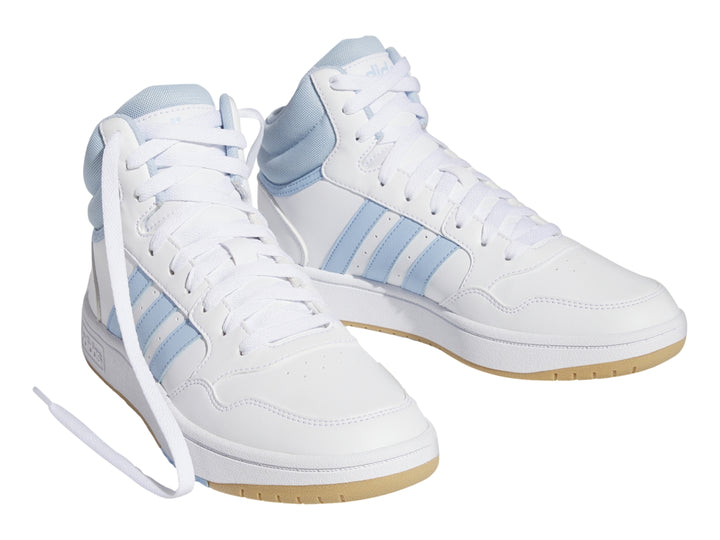 Tenis Adidas Hoops 3.0 Mid Blanco y Azul para Mujer