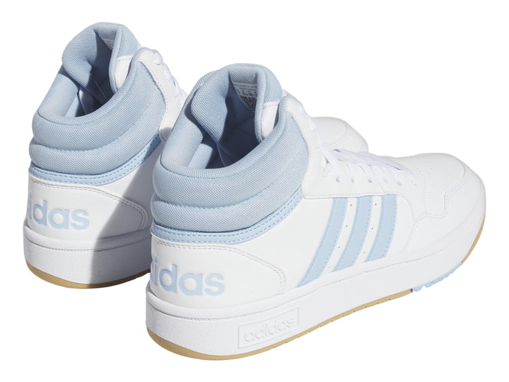 Tenis Adidas Hoops 3.0 Mid Blanco y Azul para Mujer