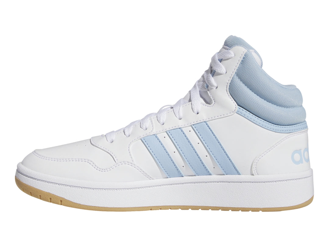 Tenis Adidas Hoops 3.0 Mid Blanco y Azul para Mujer