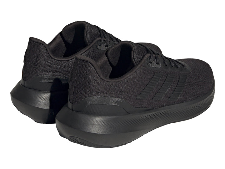 Tenis deportivos Adidas Runfalcon 3.0 en color negro total, vista lateral.