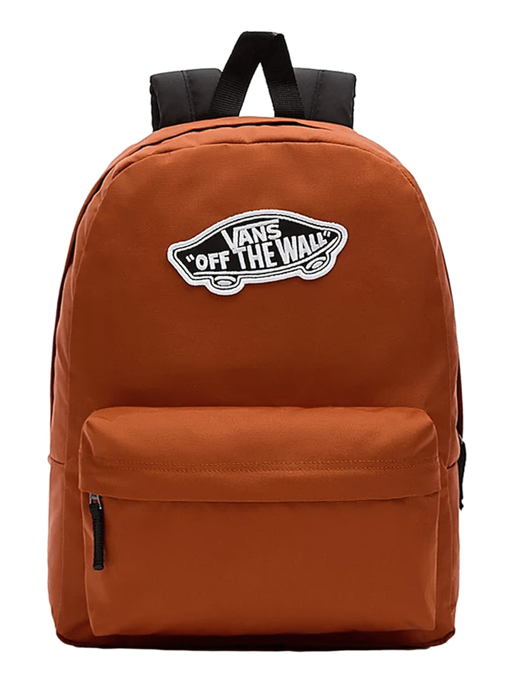 Mochila VANS color Ginger Bread con logotipo blanco al frente y detalles en negro.