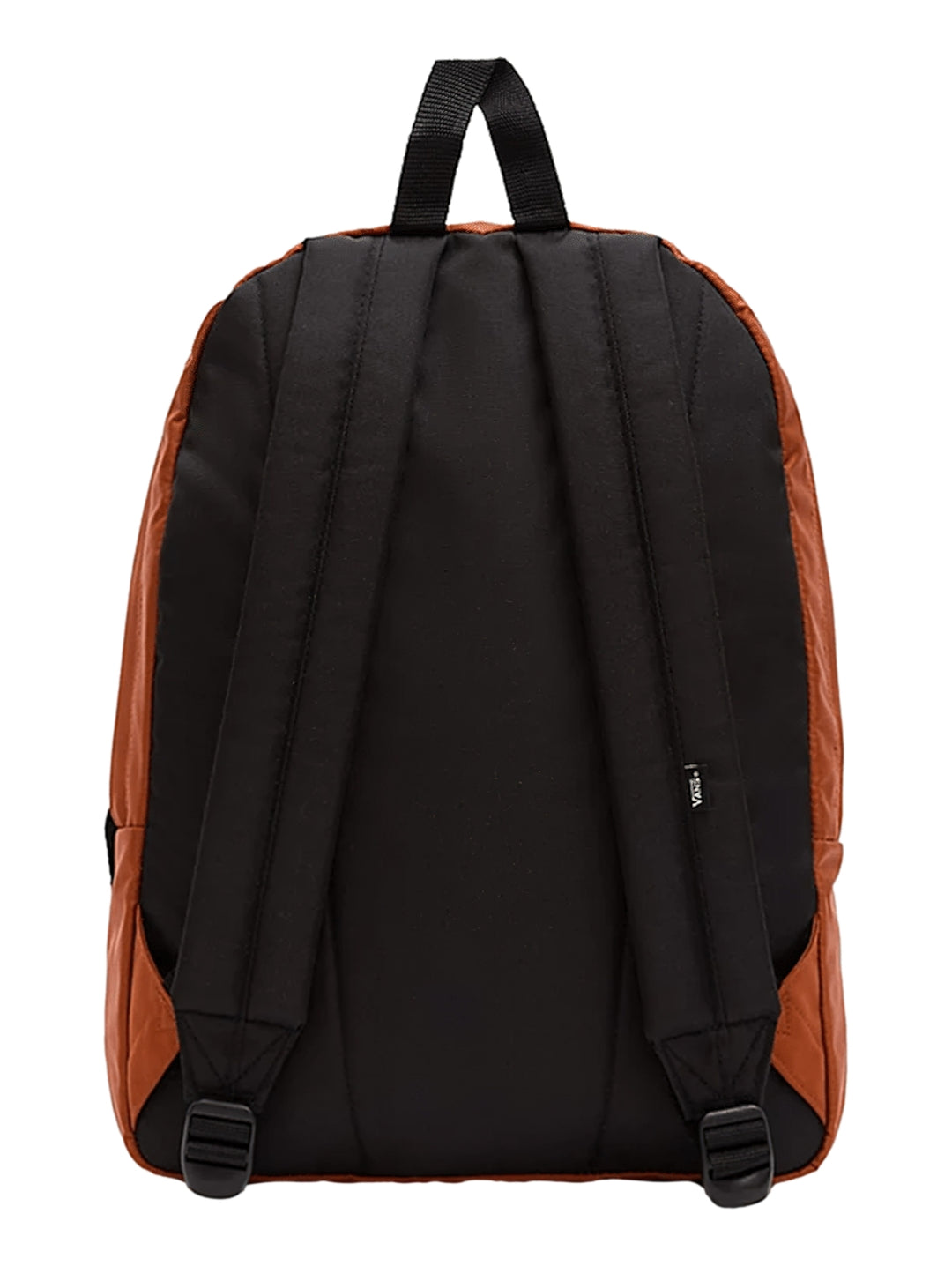 Mochila VANS color Ginger Bread con logotipo blanco al frente y detalles en negro.