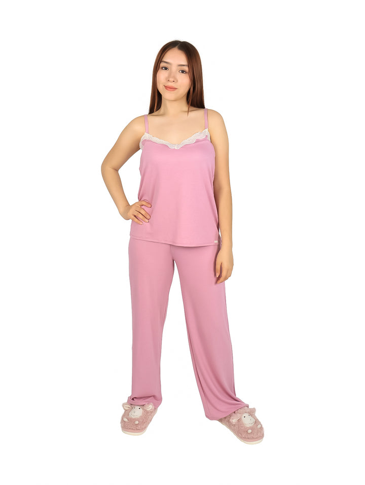 Pijama Skiny Rosa de 2 Piezas para Mujer