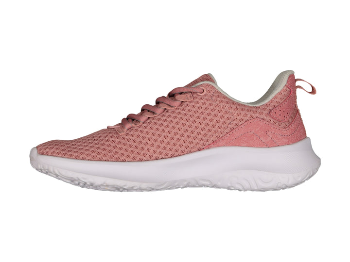 Tenis deportivos Charly color rosa con suela blanca y tejido de malla.
