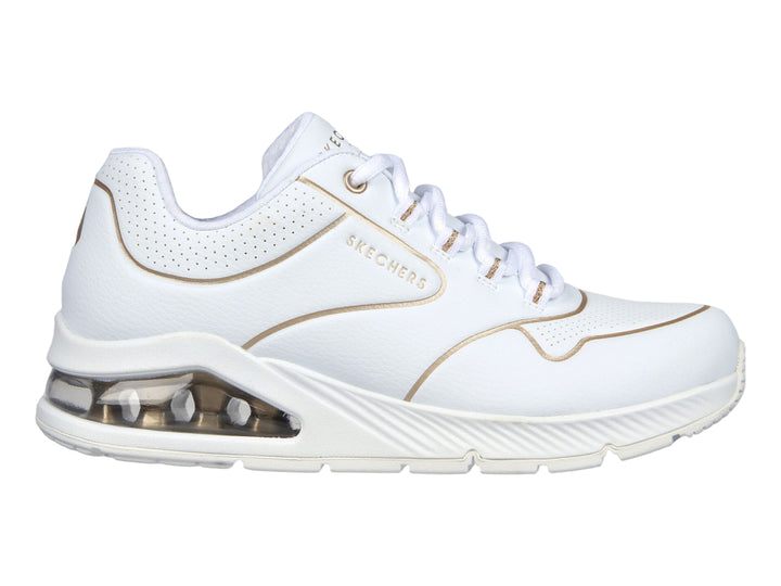 Tenis Skechers One 2 Blanco con Oro para Mujer
