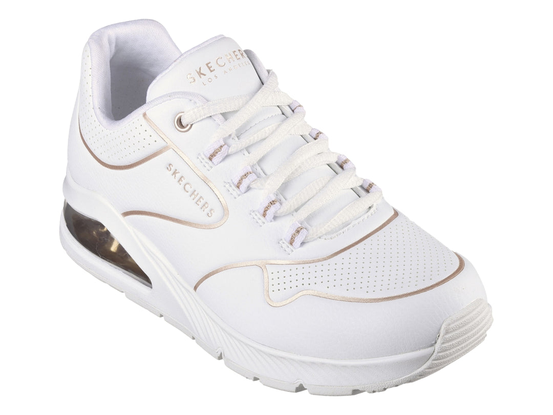 Tenis Skechers One 2 Blanco con Oro para Mujer