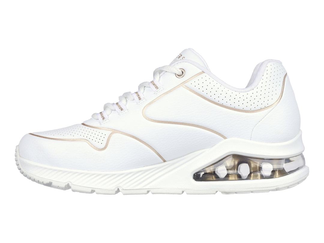 Tenis Skechers One 2 Blanco con Oro para Mujer