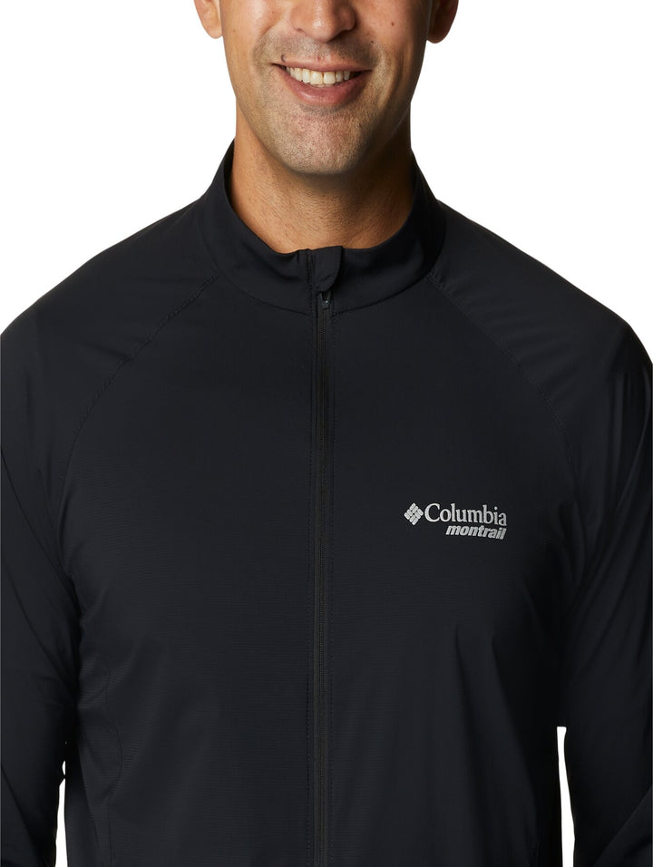 Chaqueta cortavientos color negro para hombre de la marca Columbia Montrail.