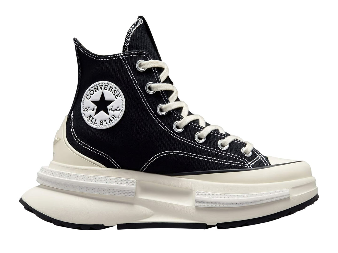 Tenis Converse Run Star Legacy CX color negro con suela blanca de plataforma elevada.