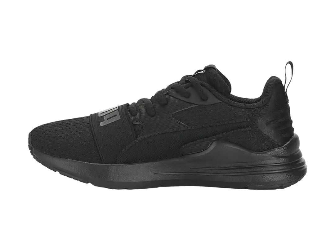 Tenis deportivos PUMA Wired Run Pure JR en color negro para niños.