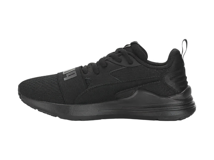 Tenis deportivos PUMA Wired Run Pure JR en color negro para niños.