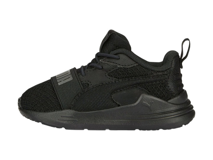 Tenis deportivos PUMA Wired Run Pure AC INF en color negro total para niño o niña.