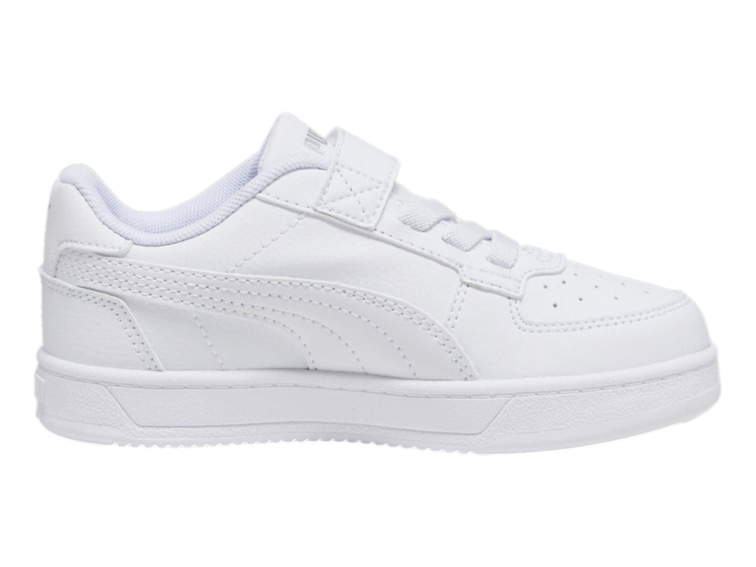 Tenis PUMA blancos para Niño con correa y cordones, estilo deportivo.