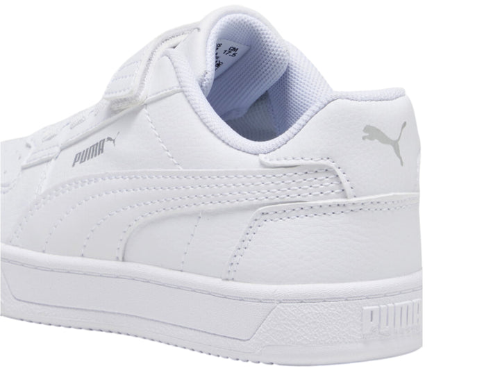 Tenis PUMA blancos para Niño con correa y cordones, estilo deportivo.