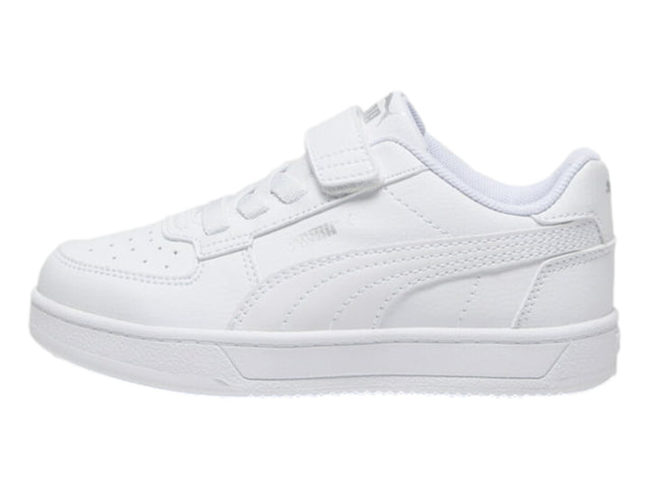 Tenis PUMA blancos para Niño con correa y cordones, estilo deportivo.