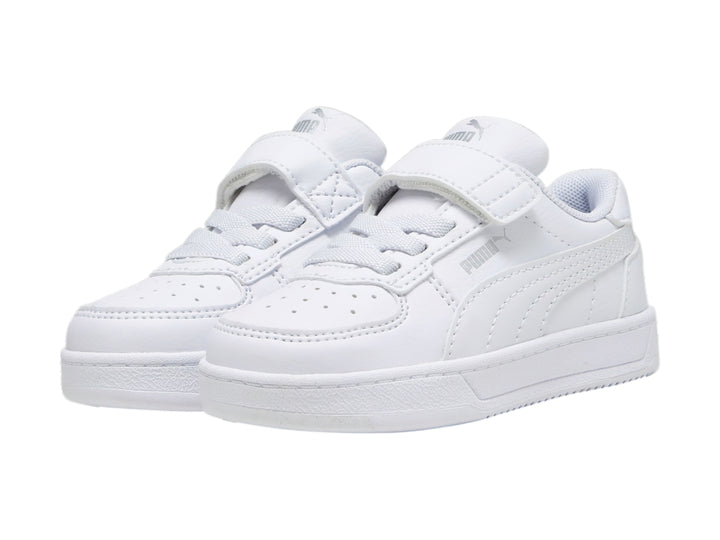 Tenis PUMA Caven 2.0 AC+INF Blanco y Plata para Nino