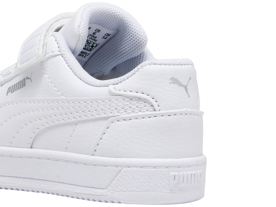 Tenis PUMA Caven 2.0 AC+INF Blanco y Plata para Nino