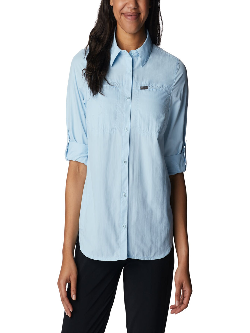 Camisa Columbia Silver Ridge 3.0 de manga larga en color azul claro.