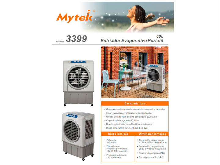 Enfriador Cooler Mytek 60 Litros Blanco