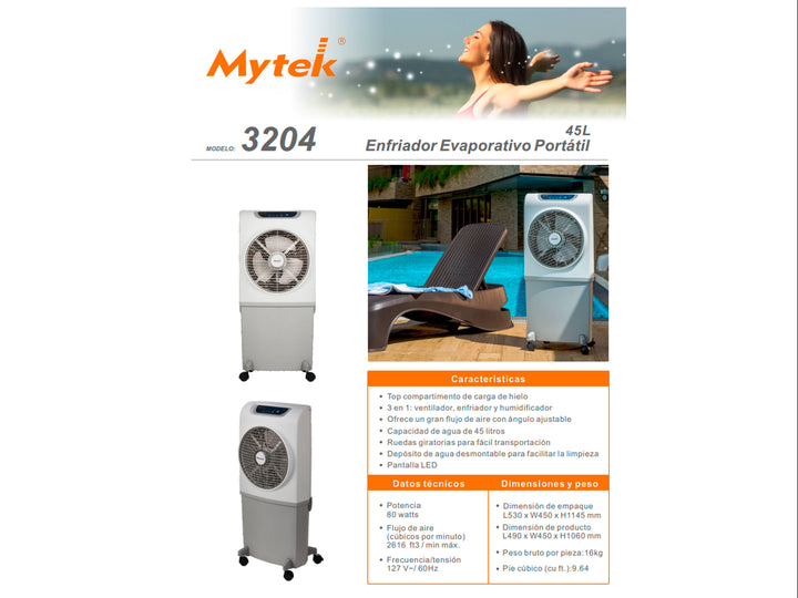 Enfriador Cooler Mytek Blanco 45 Litros