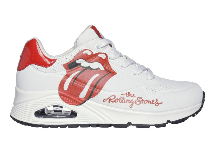Tenis Skechers One Rolling Stones Blanco y Rojo para Mujer