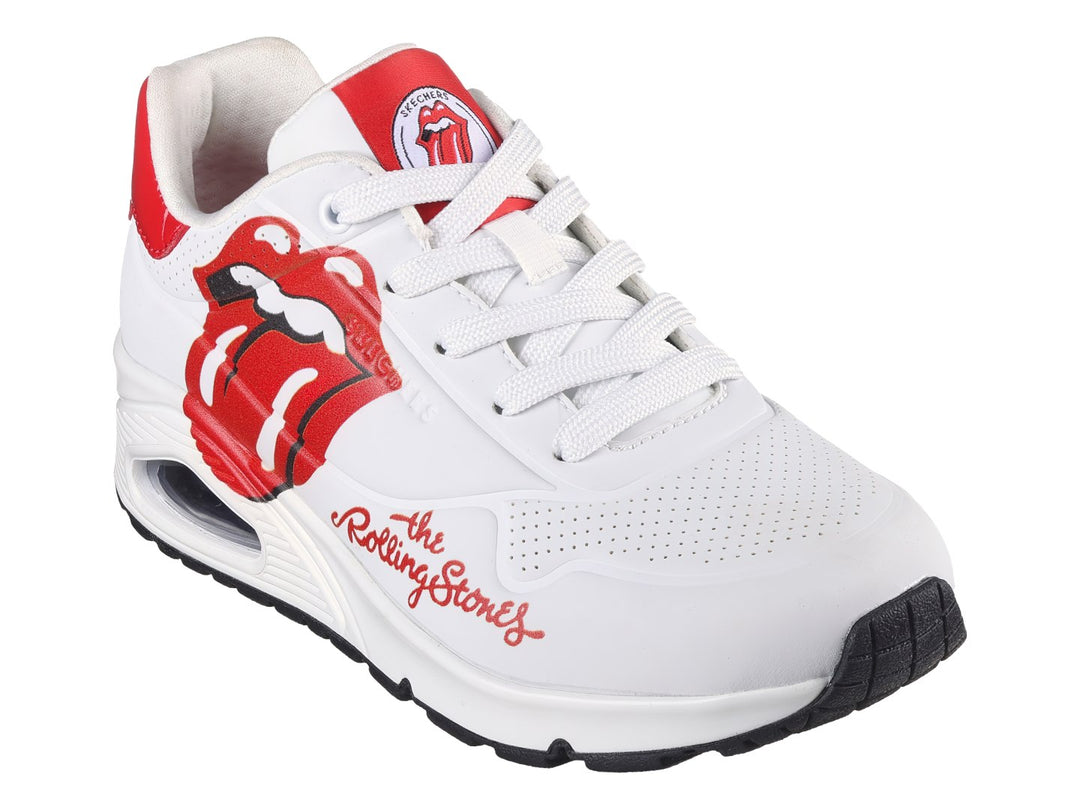 Tenis Skechers One Rolling Stones Blanco y Rojo para Mujer
