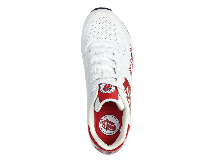Tenis Skechers One Rolling Stones Blanco y Rojo para Mujer