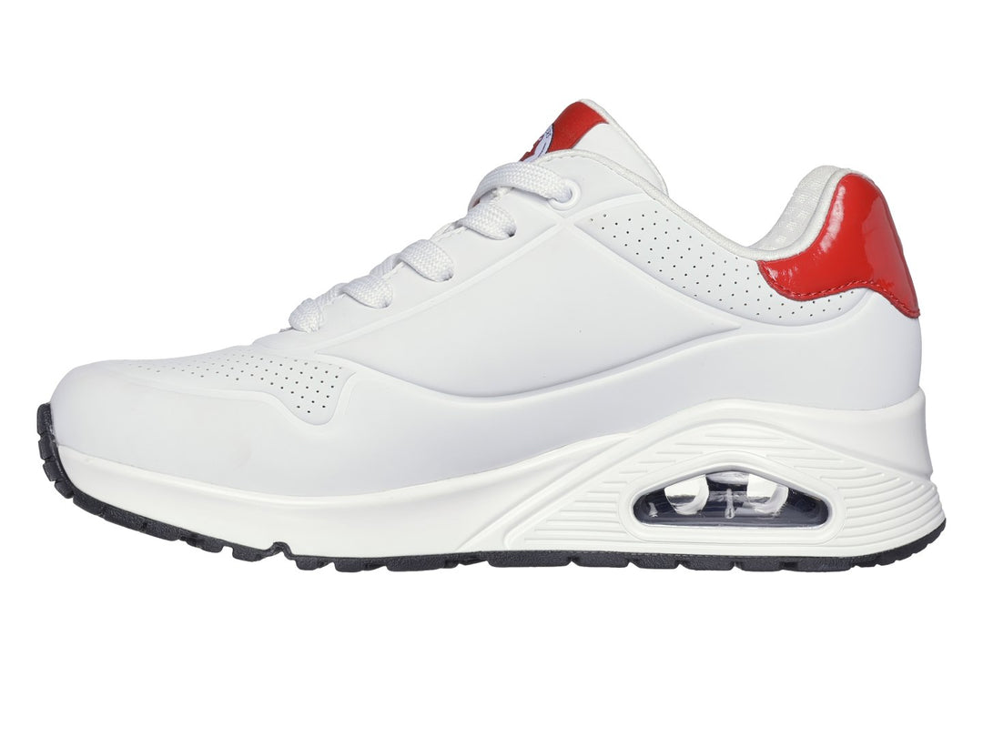 Tenis Skechers One Rolling Stones Blanco y Rojo para Mujer